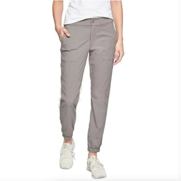 Athleta Trekkie Jogger 2.0 Light Gray Mid Rise Pants 6 - Picture 1 of 5
